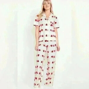 Red heart print 2 piece pyjama  size M